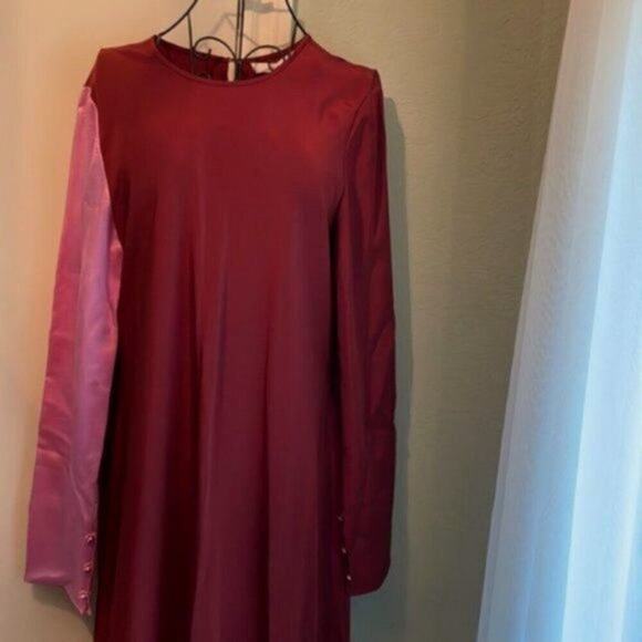 Tibi Colorblock Silk Sleeve Dress size 10 - Picture 5 of 10